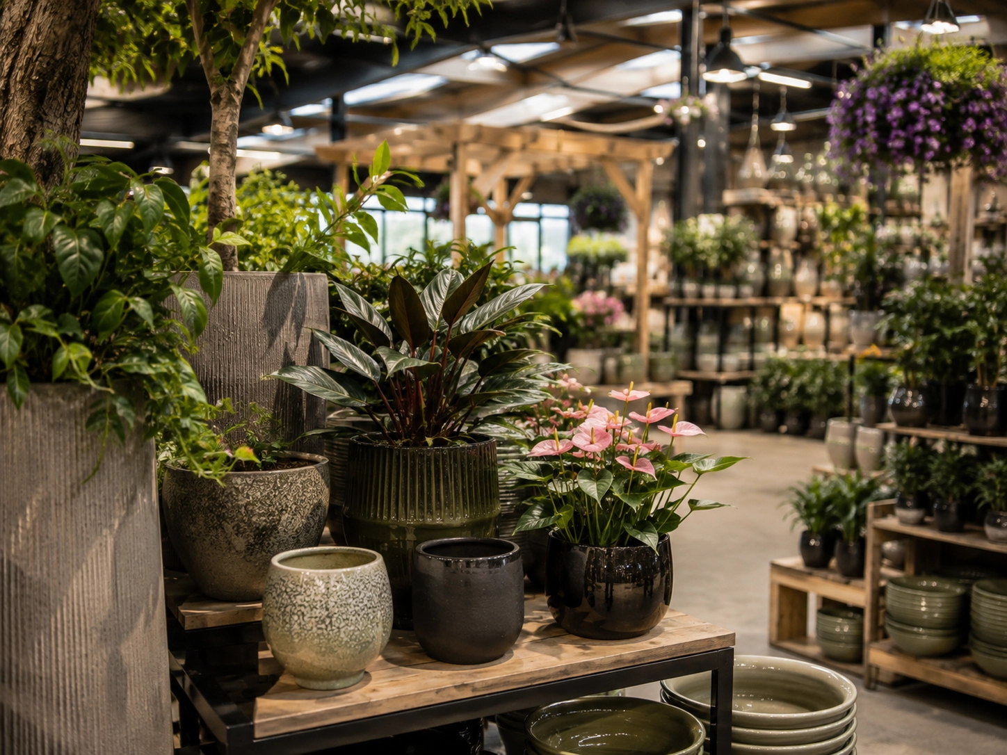 Sfeerafbeelding planten in een tuincentrum