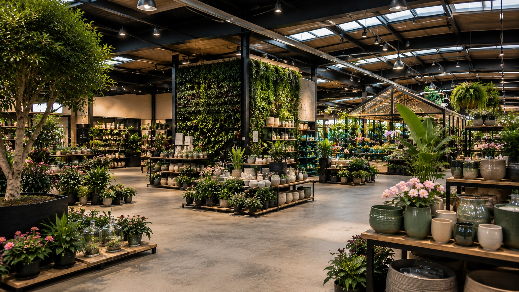 Sfeer binnenruimte tuincentrum
